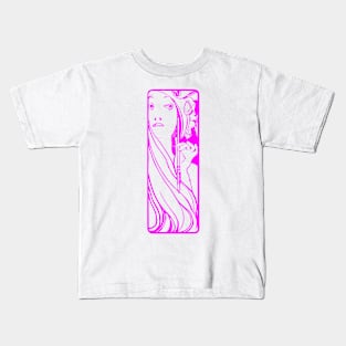 Alphonse Mucha "the muse of art" (pink) Kids T-Shirt